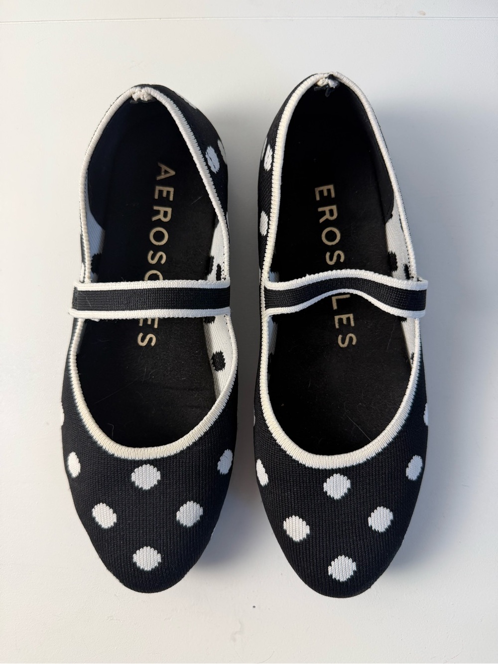 Aerosoles Black & White Polka Dot Mary Jane Shoes